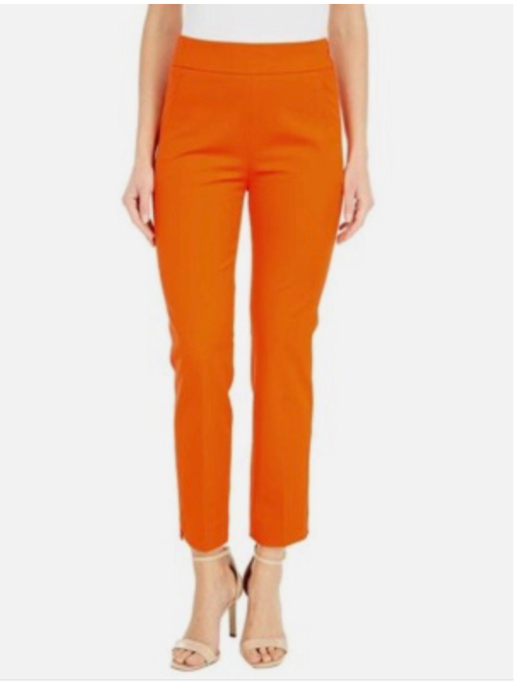 J. Crew Remi Orange Ankle Dress Pants Straight Leg Work Sz 8 EUC Chic Dopamine